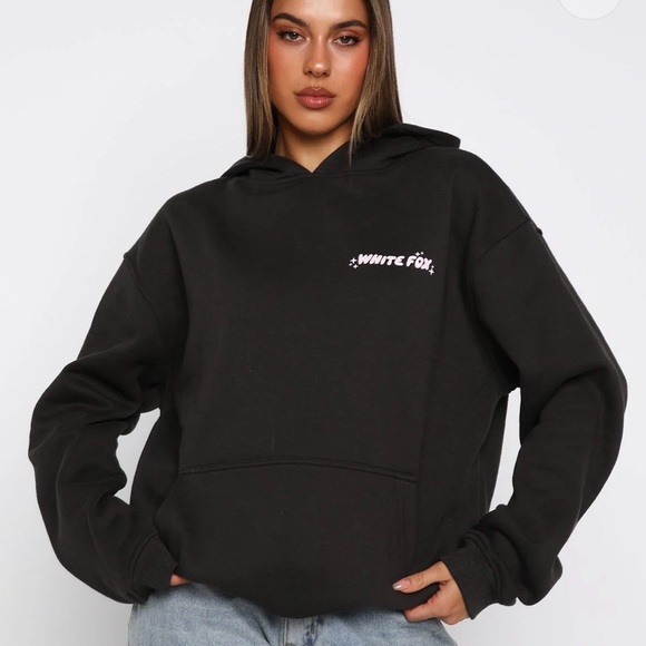 White Fox Boutique Black and Pink Hoodie - Picture 3 of 7